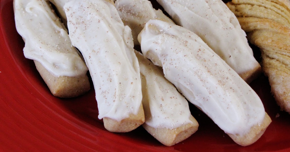 eggnog frosted nutmeg cookie logs Sweet Anna's
